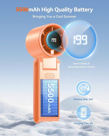 Portable Handheld Turbo Fan, 199 Gear Speed, 24 Hs Cooling Time, 5500mAh - Image 3