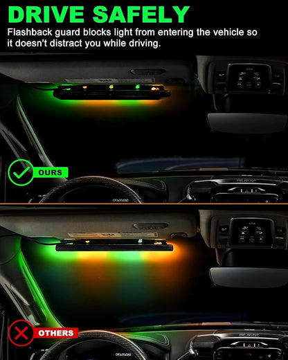 HLauto 6Z4J Emergency Dash Strobe Lights: 2x16.8 inch Green Amber Safety Lights - Image 8