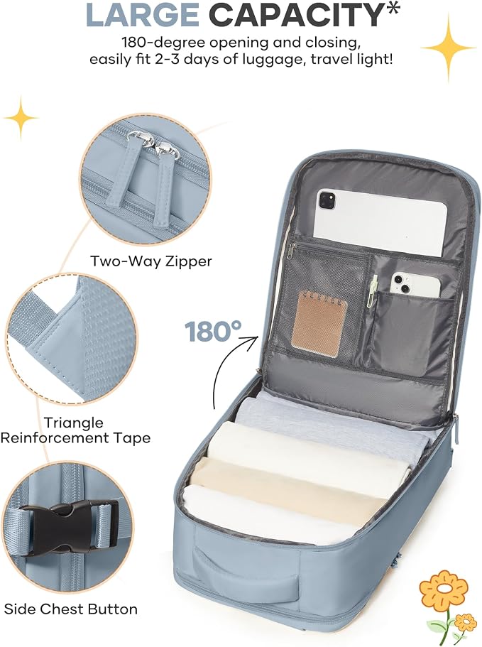 coofay Travel Backpack For Women Men Airline Approved Carry On Backpack Flight - Image 5