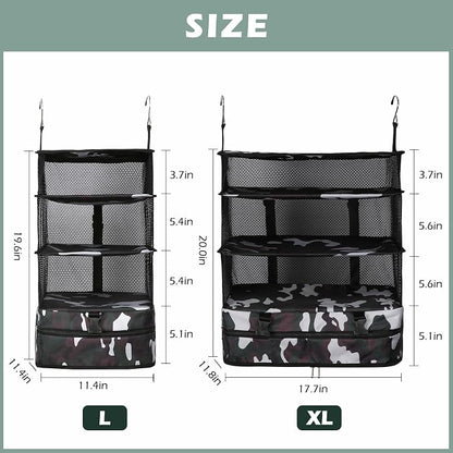 Surblue Hanging Closet Storage Bag Collapsible 3-Shelf Washable Oxford Fabric - Image 5