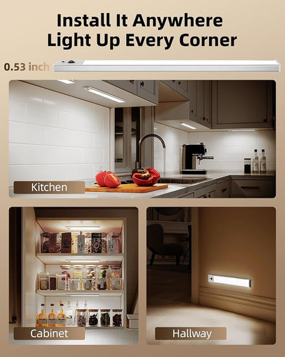 EZVALO 3-Pack Under Cabinet Lighting, 4000mAh Rechargeable Motion Sensor Light - Image 9