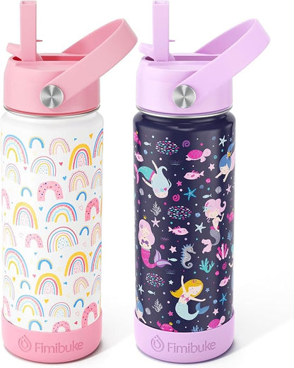 Fimibuke Kids Insulated Water Bottle, 18oz BPA FREE Kids Cup by Fimibuke