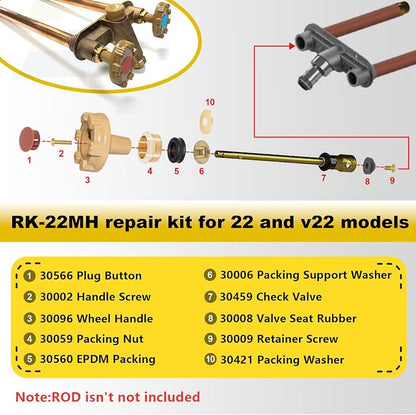 RK-22MH Faucet Repair Kit Metal Handle Compatible - Image 7