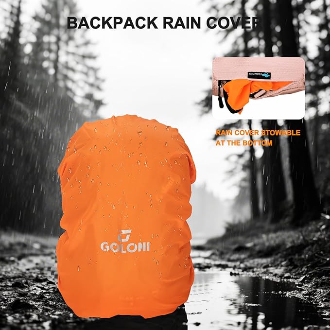 Goloni 45L Hiking Backpack Lightweight Foldable, Waterproof Camping Backpack - Image 3