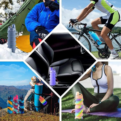 Collapsible Water Bottles 3 pack Travel Water Bottle Portable Hiking Water - Image 5
