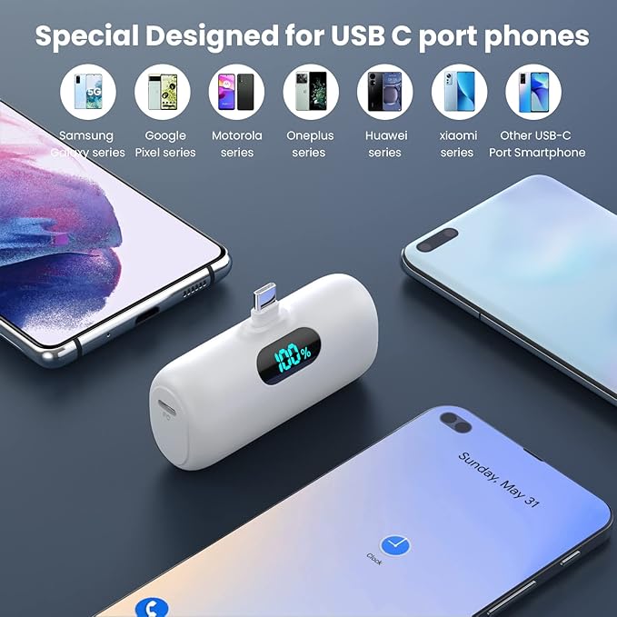 Portable Charger for iPhone 17/16/15, Mini Power Bank 5000mAh PD USB C Portable - Image 3