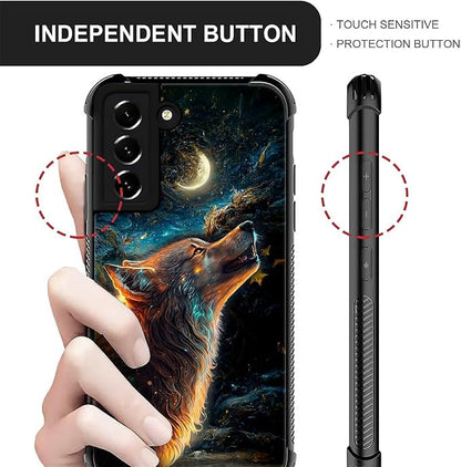 for Samsung Galaxy S22 Plus Case, Star Cave Hungry Wolf Pattern Graphic Design - Image 4