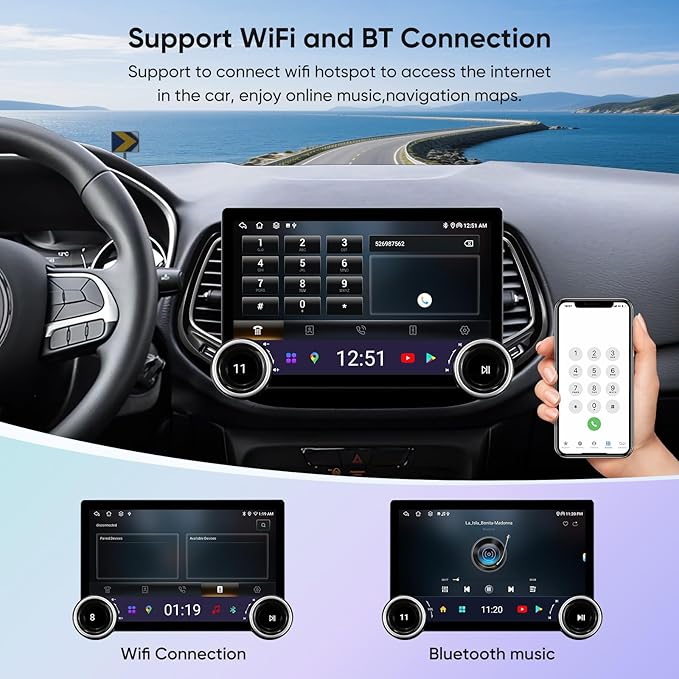 Car Stereo Radio for Jeep Compass 2017-2020 Wireless CarPlay Android Auto GPS - Image 6