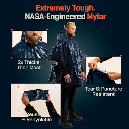 PREPARED4X Emergency Mylar Poncho – Survival Rain Poncho - Image 5