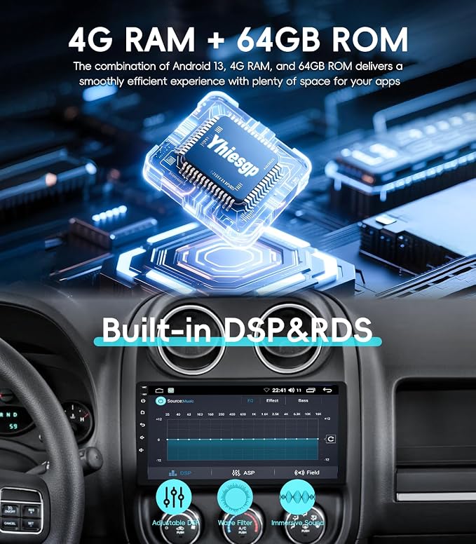 4G+64GB Android 13 Car Radio Stereo - Image 6
