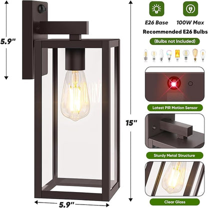 Upgraded Motion Sensor Outdoor Wall Light, Large Size Dusk to Dawn Porch Light - Image 6