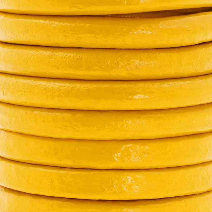 Mandala Crafts Round Genuine Mustard Yellow Leather Cord - Image 3