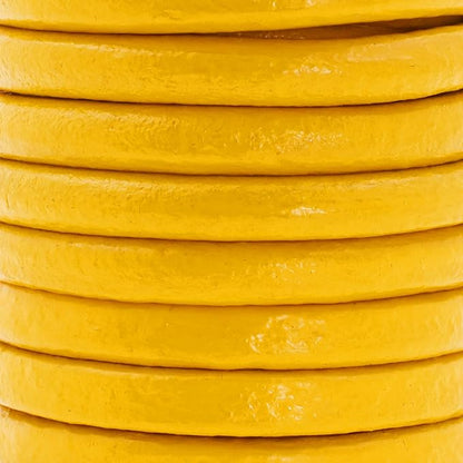 Mandala Crafts Round Genuine Mustard Yellow Leather Cord - Image 3