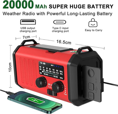 Leaton Emergency Radio NOAA Weather Radio Hand Crank & Solar Charging - Image 5