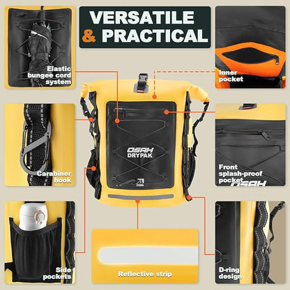 OSAH DRYPAK Waterproof Backpack Dry Bag 35L/55L/85L – Heavy Duty Roll-Top - Image 3