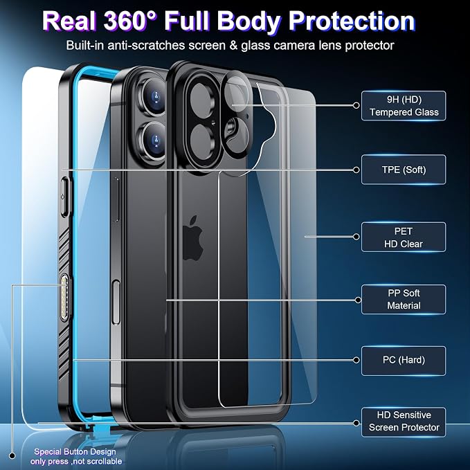 2025 New Designed for iPhone 16 Case Waterproof, Phone Case for iPhone 16 6.1" - Image 5
