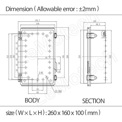 LeMotech Electrical Box, IP67 Waterproof Hinged Cover Stainless Steel Latch - Image 7