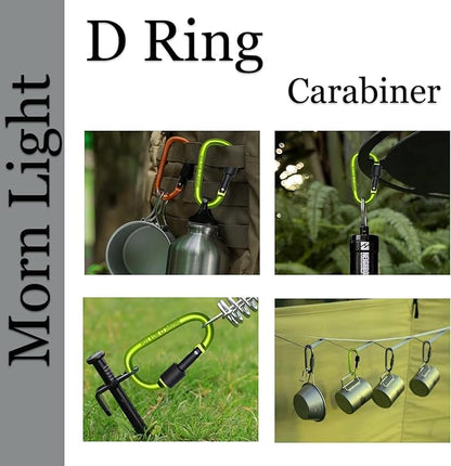 6 Pack Small Locking Carabiner, 3 Inch Aluminum D-Shape Snap Hook - Image 5