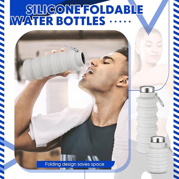 Baderke Collapsible Water Bottles 17oz Travel Sports Portable Water Bottle - Image 6