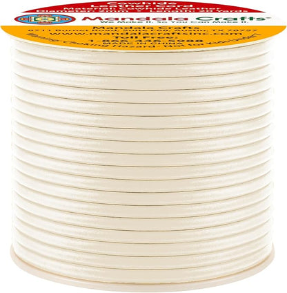 Mandala Crafts Round Genuine Cream Leather Cord - Image 2