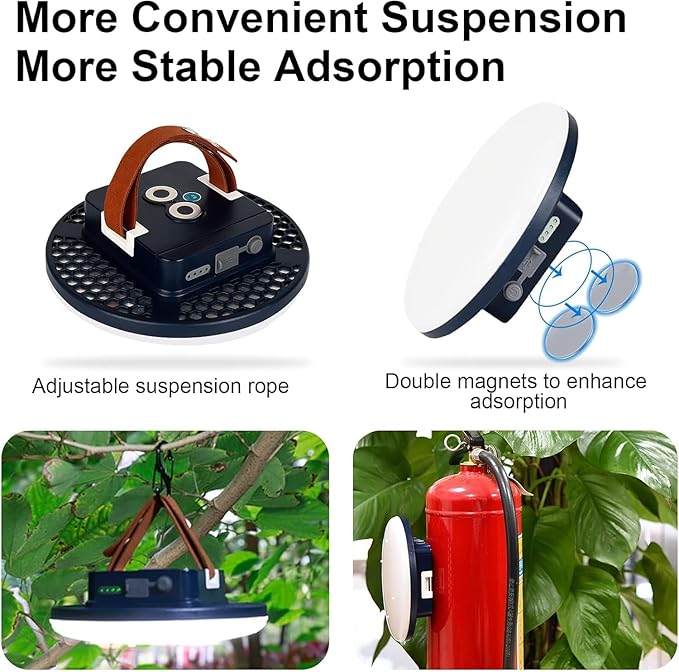 IODOO 16500mAh 3000LM 3000K 6000K Flashlight Portable LED Camping Lantern - Image 4
