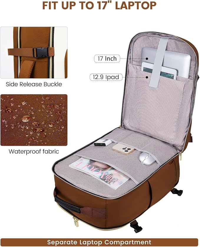 LOVEVOOK 40L Travel Backpack for Women & Men, Airline Approved Carry On Luggage - Image 8
