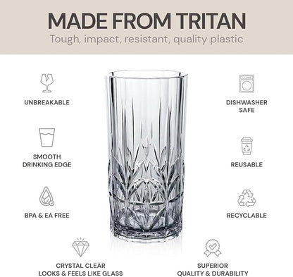 BELLAFORTE Shatterproof Tritan Tall Tumbler Set of 4, 18oz - Image 2