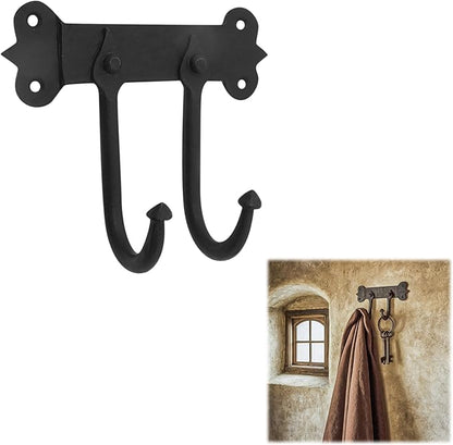 Mystic Colonial Rustic Cast Iron Wall Hanger – Heavy Duty Retro Utility Hooks by SaKeGa