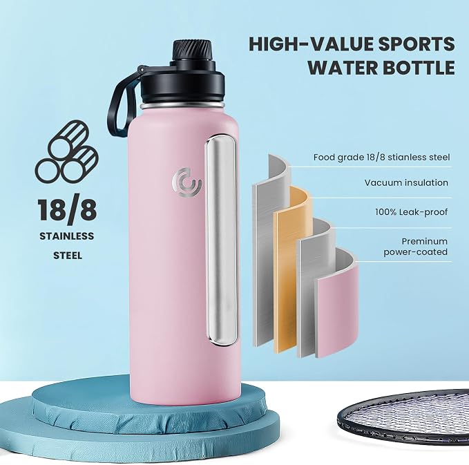 Sports Water Bottle 40oz, Insulated Water Bottle - Image 3