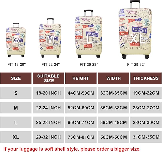 WUJIAONIAO Travel Luggage Cover Baggage Suitcase Cover Protector Skins 18-32 - Image 5