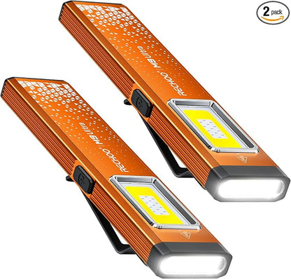 RECHOO Flat EDC Flashlight Rechargeable, 8-Mode Slim Pocket Flashlight by RECHOO
