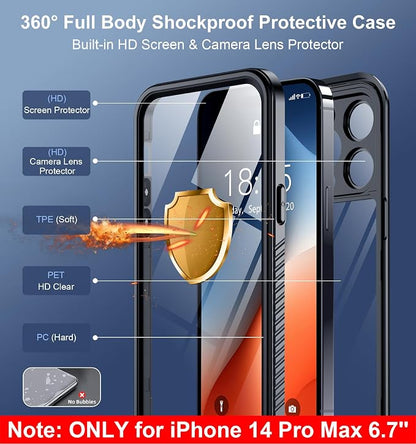 SPIDERCASE Only Designed for iPhone 14 Pro Max Case Waterproof Full Body - Image 5
