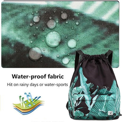 Waterproof Drawstring Bag, Gym Bag Sackpack Sports Beach Backpack - Image 3