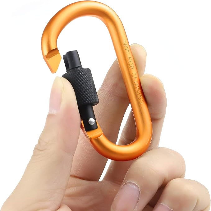 10 Pack Aluminum D Ring Key Rings Hiking Clips Locking Carabiner - Image 5