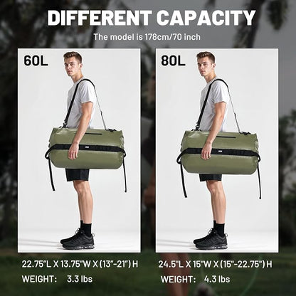 MIER Waterproof Duffel Bag Motorcycle Dry Bag Backpack Large Roll-Top Heavy - Image 7