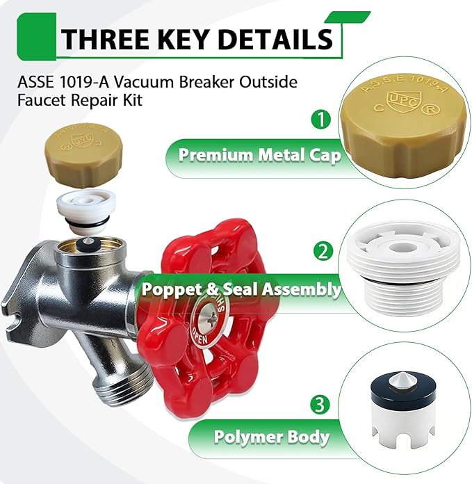 Anti-Siphon Industrial-control-valves Repair Kit， ASSE 1019-A Vacuum Breaker - Image 4