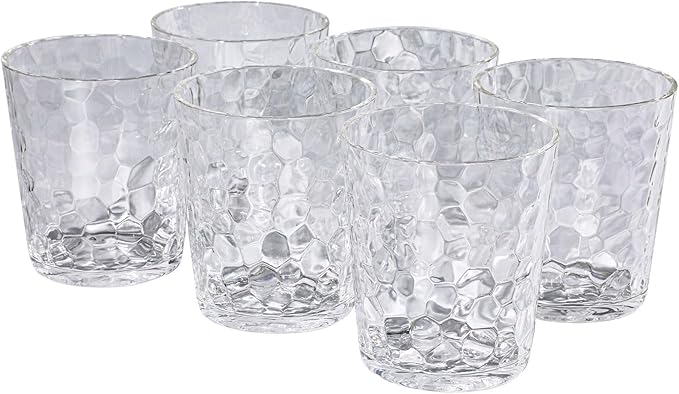 BPA-Free Plastic Tumblers 6 Pack | Reusable Dishwasher Safe | Stackable by AKMQYM