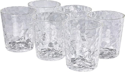 BPA-Free Plastic Tumblers 6 Pack | Reusable Dishwasher Safe | Stackable by AKMQYM