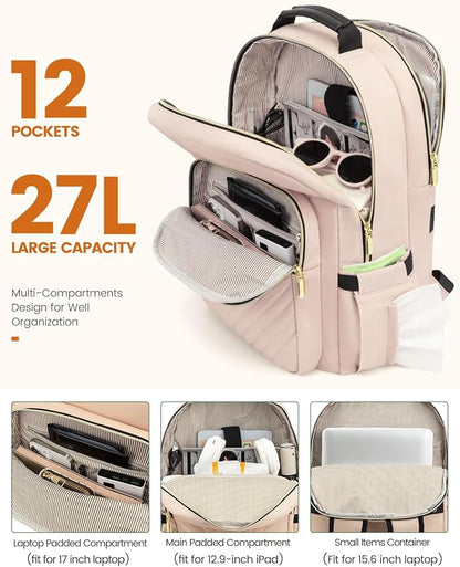 LOVEVOOK Laptop Backpack Purse for Women, Work Travel Computer Bags, College - Image 2