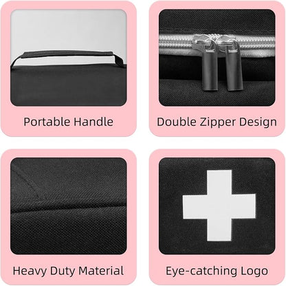 ALSLEA First Aid Bag Empty, Small Medicine Bag Portable Medical Supplies - Image 2