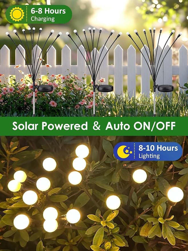 2026 Upgraded Solar Lights Outdoor, 12 Pack Solar Garden Lights - Image 4
