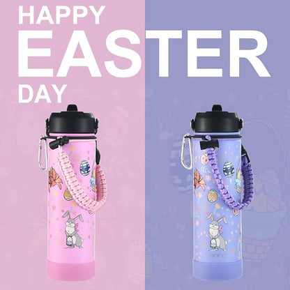mininoo Water Bottle with Straw Lid, 24 oz Insulated Stainless Steel Double - Image 5