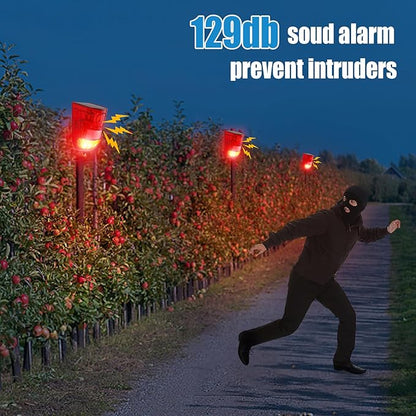Qualirey Solar Sound and Light Alarm Motion Sensor 129db Outdoor Security Siren - Image 7