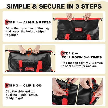 OSAH DRYPAK Waterproof Duffel Bag 25L/40L/60L – Heavy-Duty Motorcycle Tail Bag - Image 6