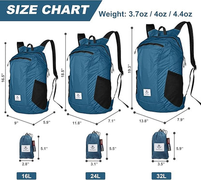 4Monster Hiking Daypack, Water Resistant Lightweight Packable Backpack - Image 3
