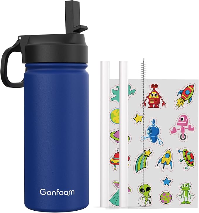 Kids Water Bottle, 16oz Kids Water Bottle by Gonfoam