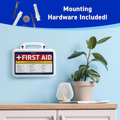 First Aid Kit - Wall Mount Back Option, 130 Pieces, Durable Hard Case - First - Image 6