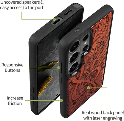 Carveit Magnetic Wooden Case for Samsung Galaxy S26 Ultra Case 2026, TPU - Image 6