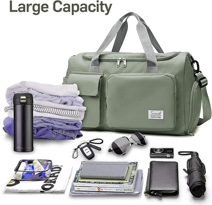 Suruid Travel Duffel Bag with Shoes Compartment Sports Gym Bag with Dry Wet - Image 4
