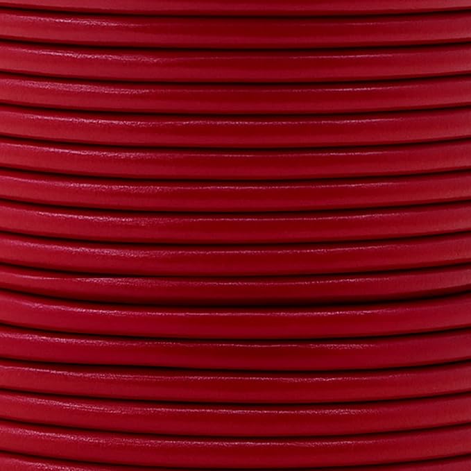 Mandala Crafts Round Genuine Burgundy Leather Cord - Image 3